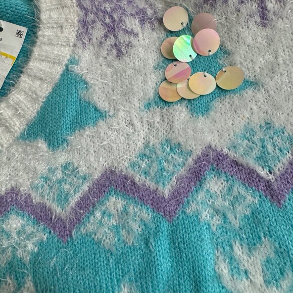 Ugly Christmas Sweater With Reindeer & Snowflake Design By 33 Degrees XL blue - Picture 10 of 14